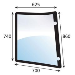 Glass, Side Corner To Fit Massey Ferguson® – New (Aftermarket)